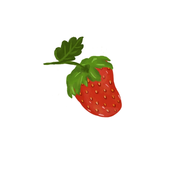 手绘复古感红草莓元素