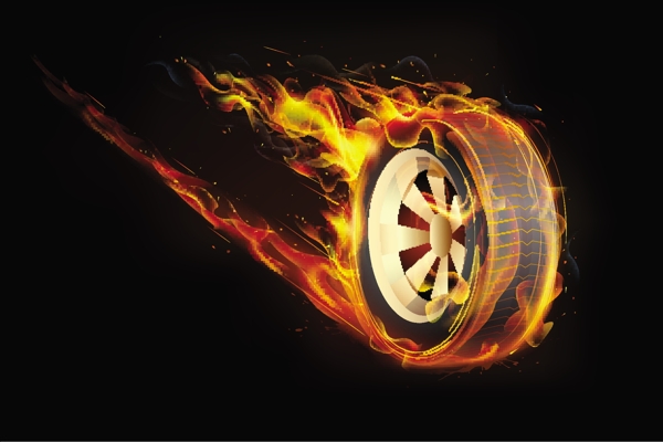 燃烧的轮胎图片