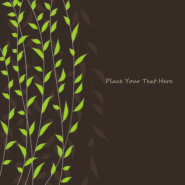 绿色植物藤蔓花纹边框设计的EPS格式.
