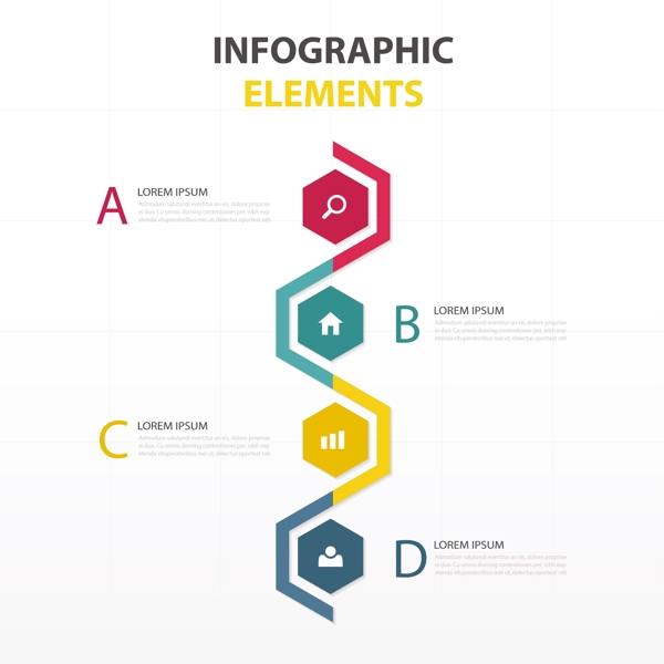 丰富多彩的六边形形状的图表