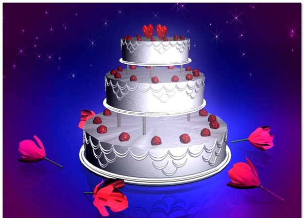 旋转生日蛋糕婚礼蛋糕视频