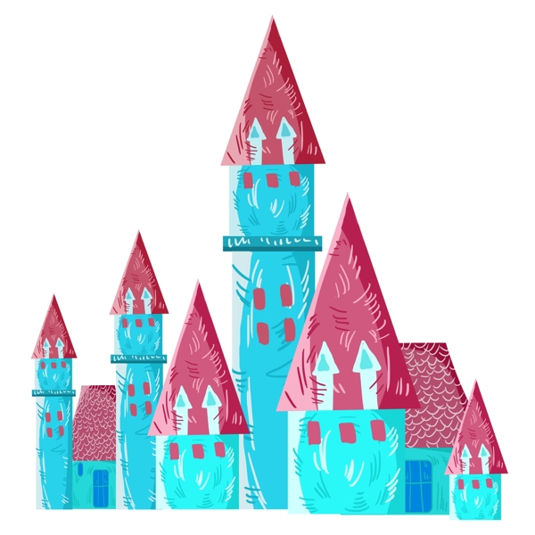 彩色游乐园城堡