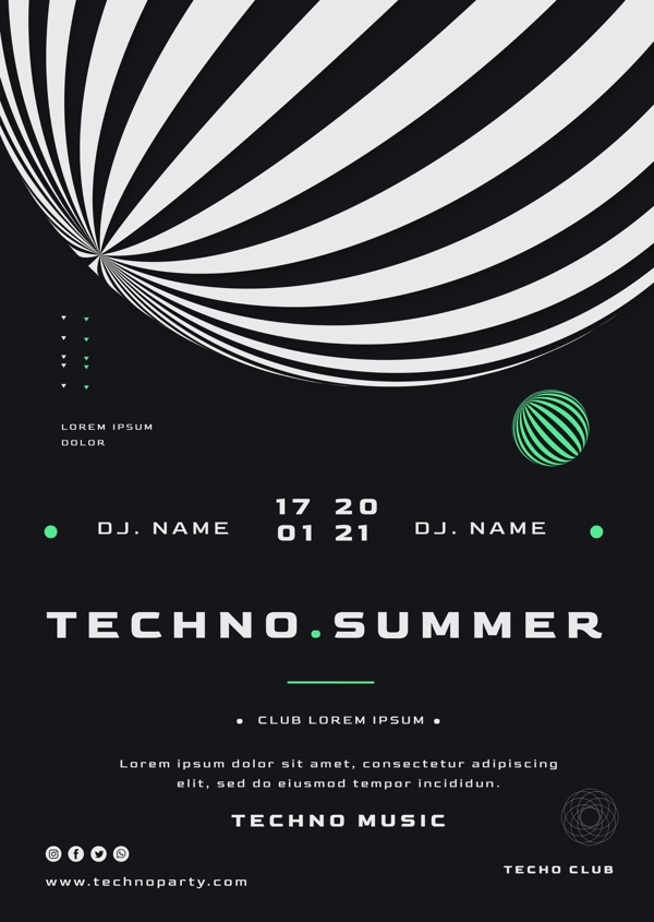 夏季电子音乐节海报图片