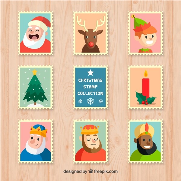 8款可爱圣诞元素邮票