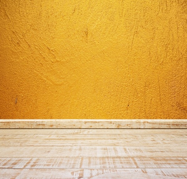 空间木纹地板水泥墙面背景