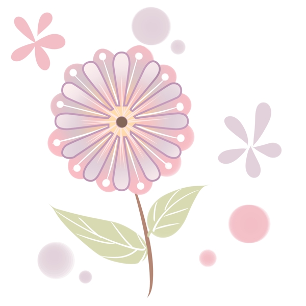 单朵小花粉色可爱