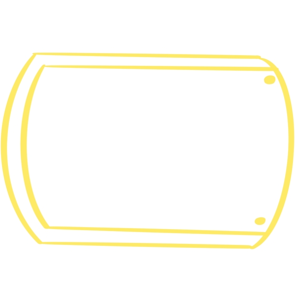 手绘框简约黄色几何框免扣