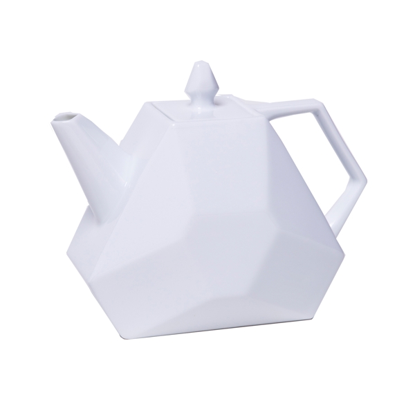 白色创意立体茶壶元素