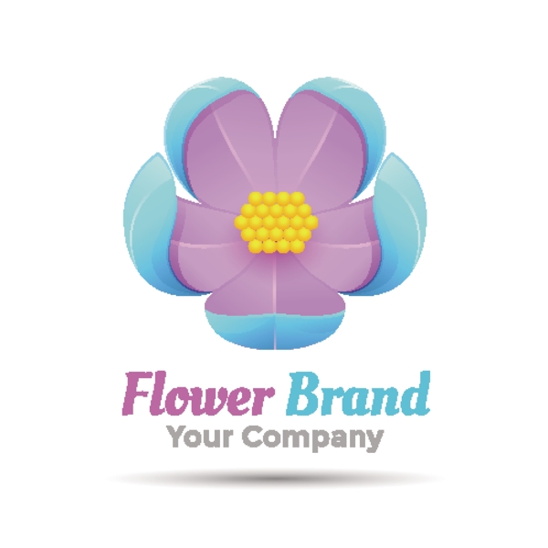 花卉品牌标志设计矢量素材