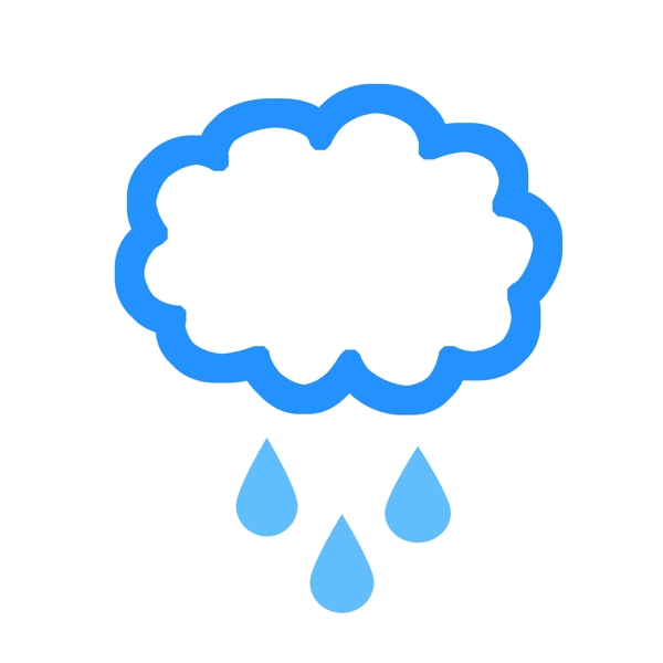 手绘蓝色雨天图标