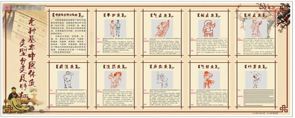 中医九种体质医疗展示展板