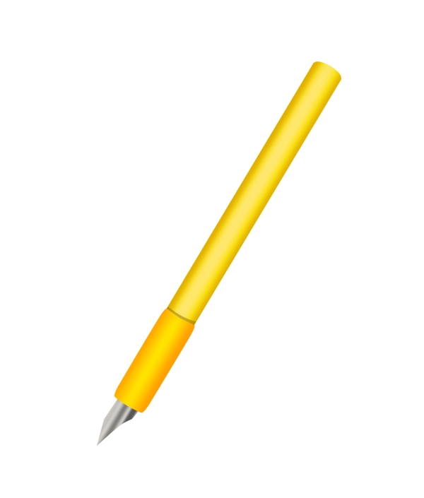 黄色打开的钢笔插图