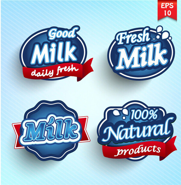 蓝色牛奶logo图片