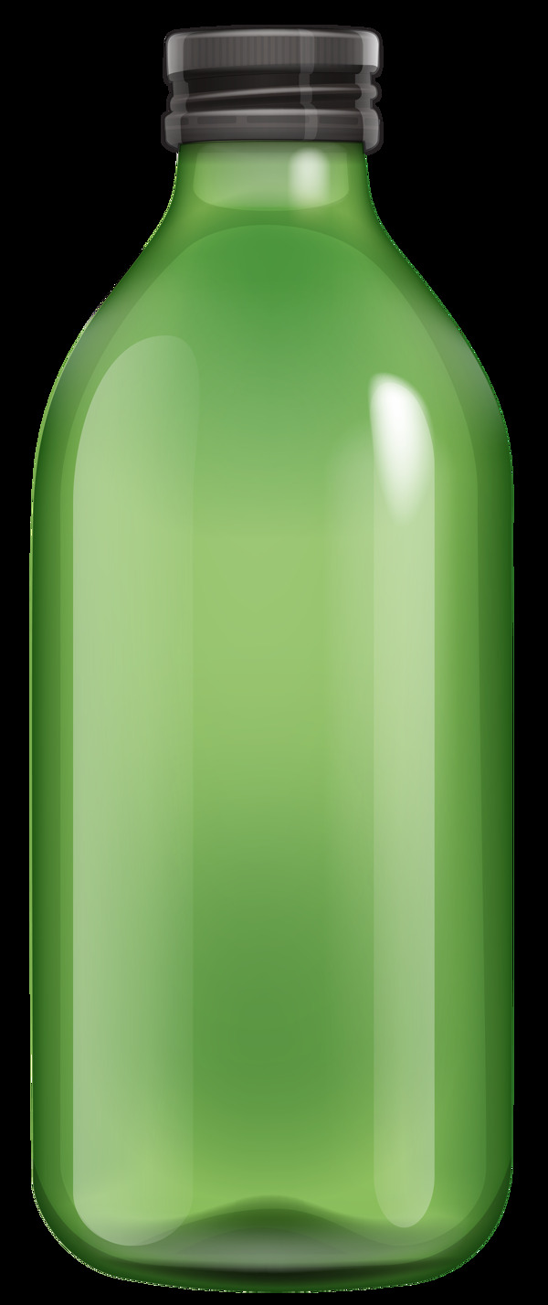 绿色空酒瓶图免抠png透明图层素材