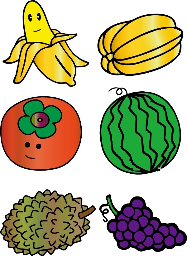 各种颜色水果元素可商用
