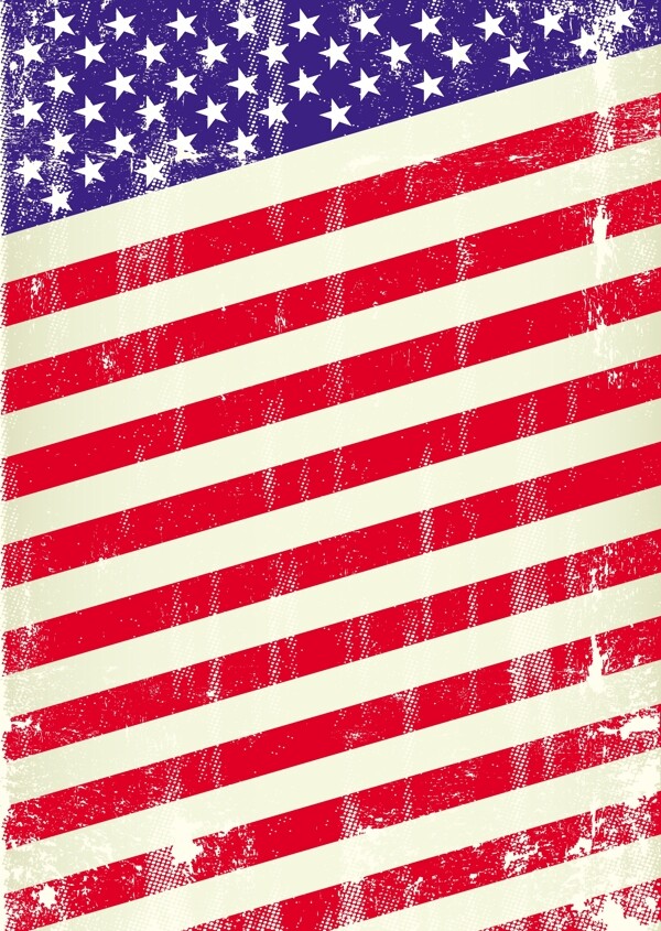 复古美国国旗设计矢量素材