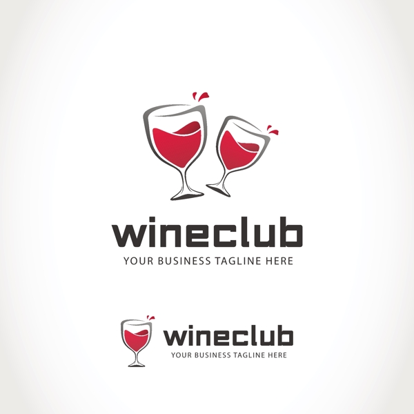 创意红酒杯子logo标志设计