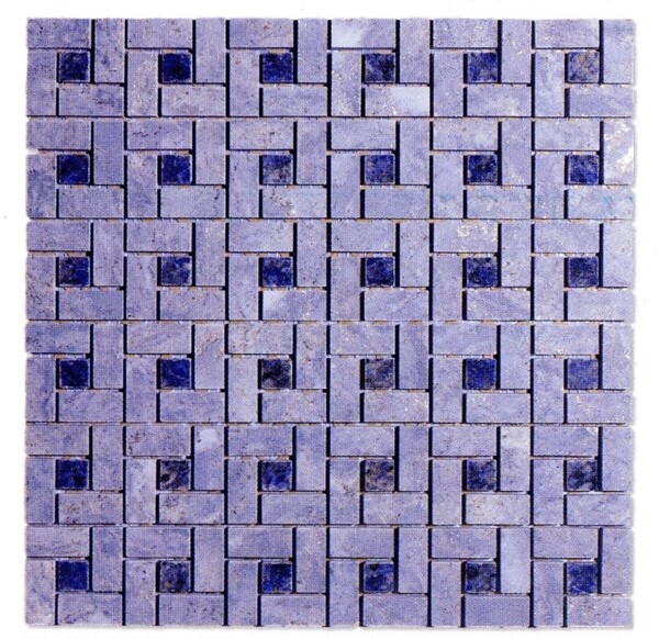 蓝白镂空景观石砖纹理图片