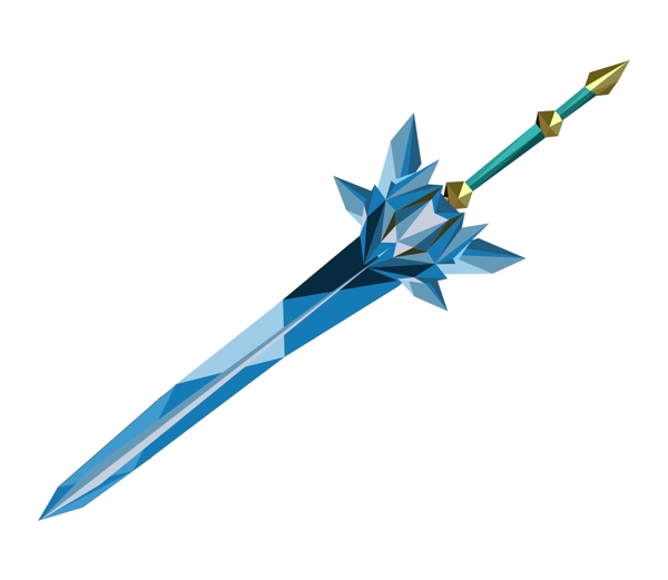 精致的蓝色宝剑
