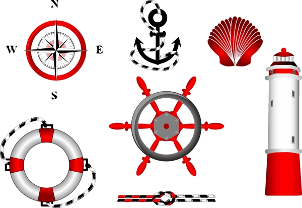 矢量航海元素图案素材