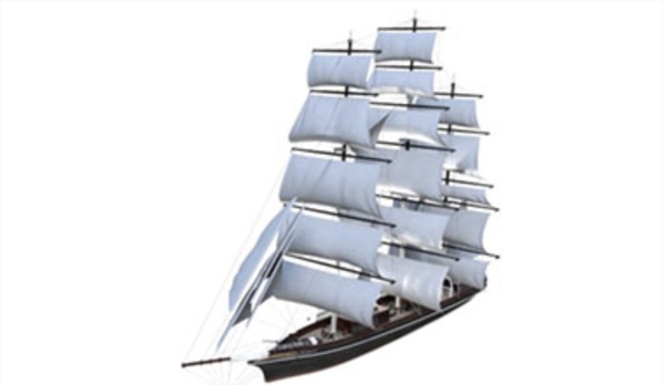 C4D模型一帆风顺帆船图片
