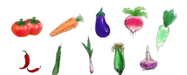 蔬菜造型手绘板练习