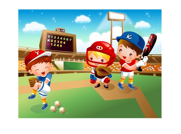 儿童卡通棒球