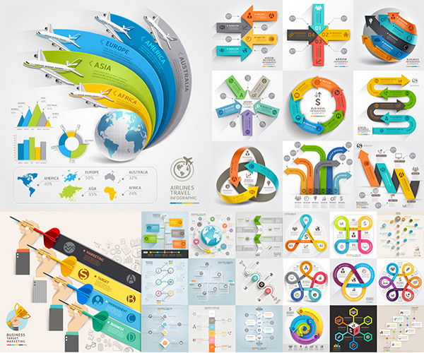 个性商务信息图表设计矢量素材