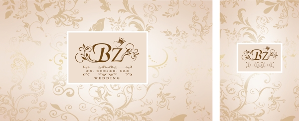香槟色婚礼背景婚礼logo