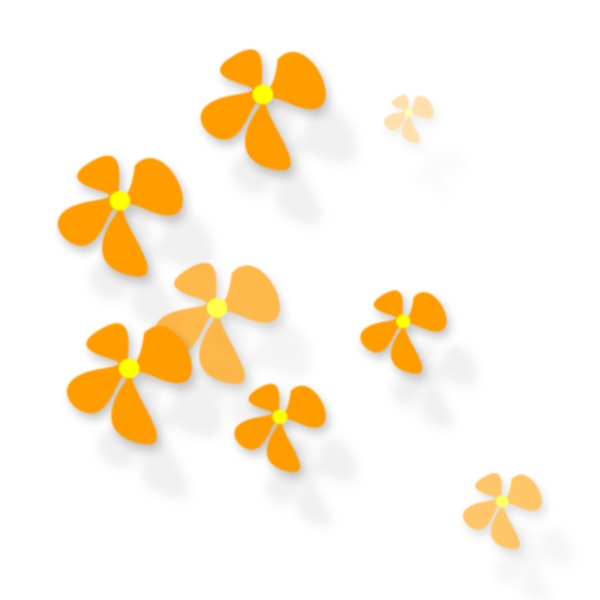 橘黄色花朵PNG素材