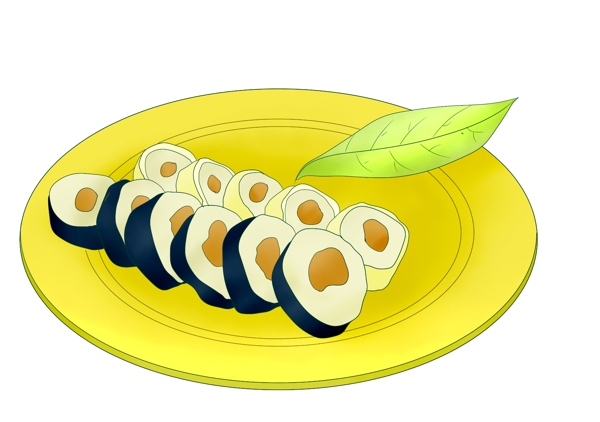 鲜鱼寿司装饰插画