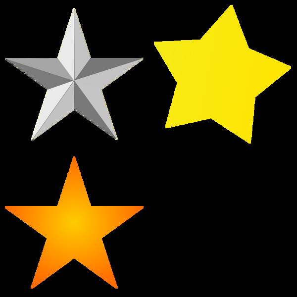 四个五角星免抠png透明图层素材