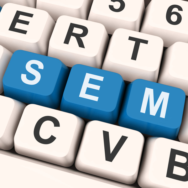 SEM键显示在线营销和搜索引擎优化