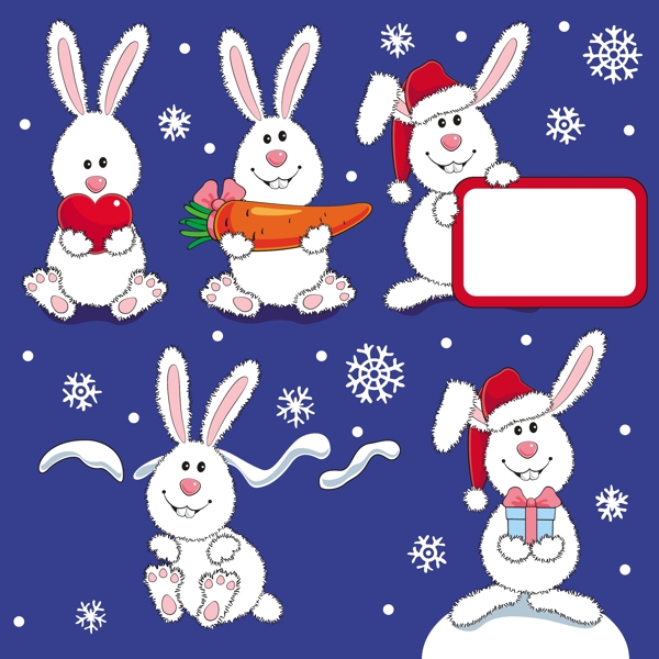 圣诞兔子图片