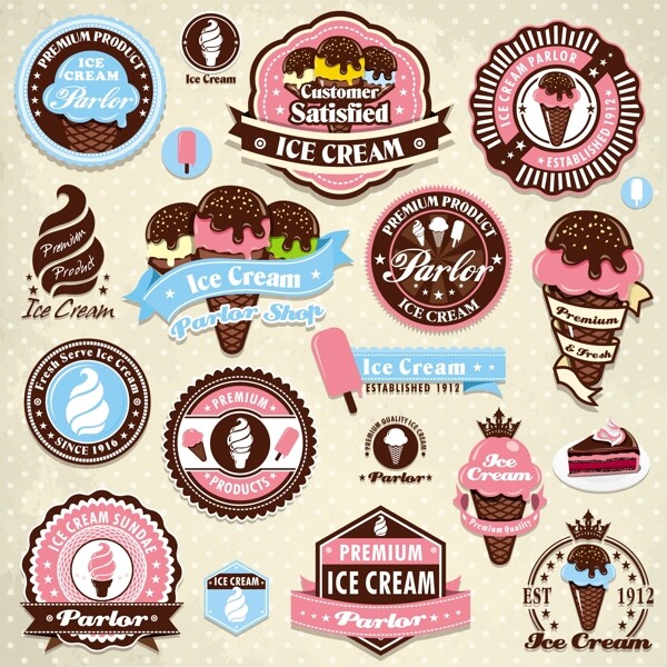 时尚冰淇淋图标