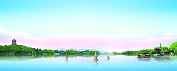 杭州西湖背景