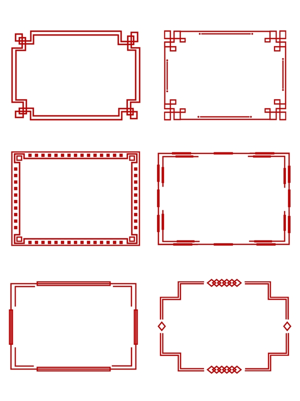 简约大气中国风边框创意古典红色中式边框