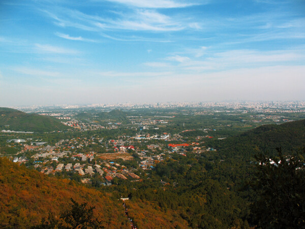 香山顶俯瞰北京城