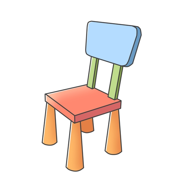 彩色的椅子装饰插画