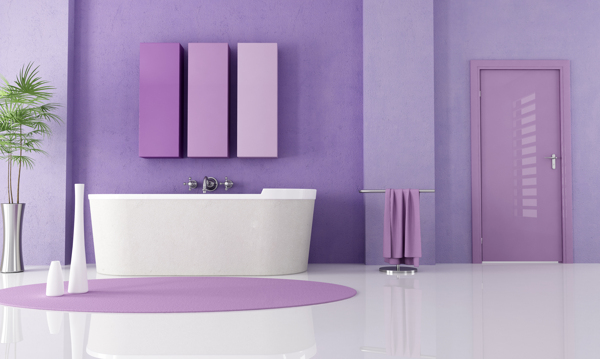 浪漫紫色浴室装潢设计