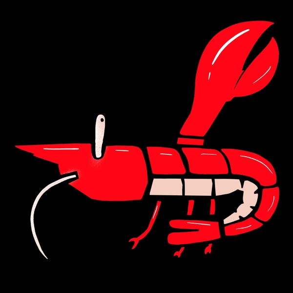 红色漂亮的龙虾插图