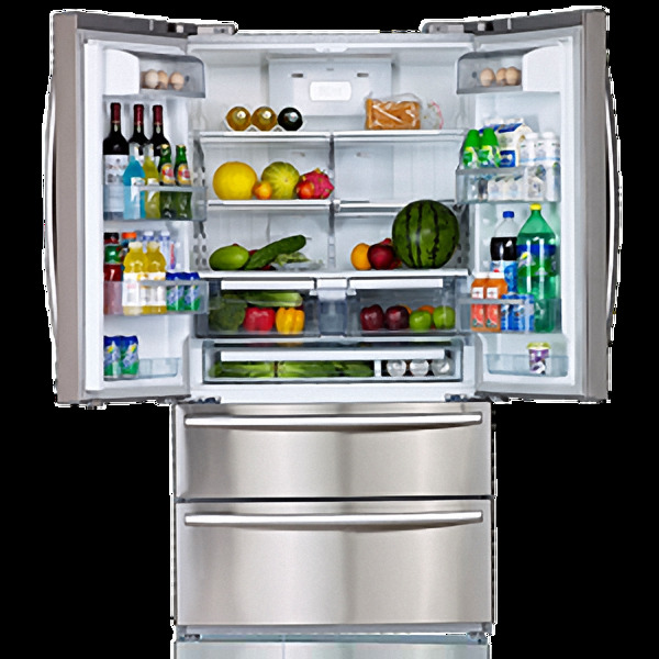 装满食品的冰箱免抠png透明图层素材
