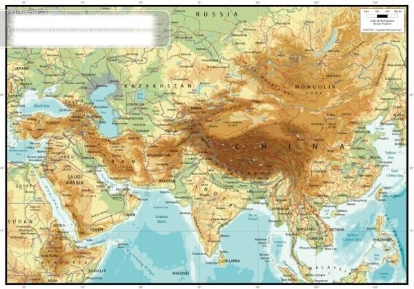 亚洲中心地图