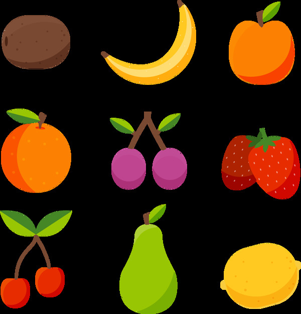 各种水果插画免抠png透明图层素材