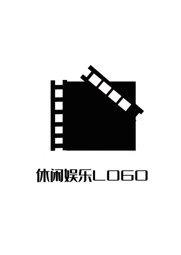 休闲娱乐LOGO电影院观影群众录像带黑白