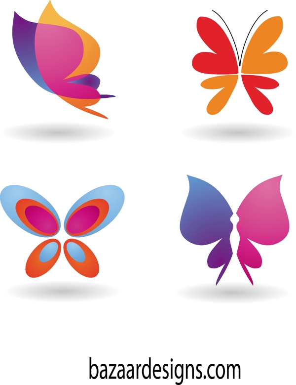蝴蝶图标和符号集