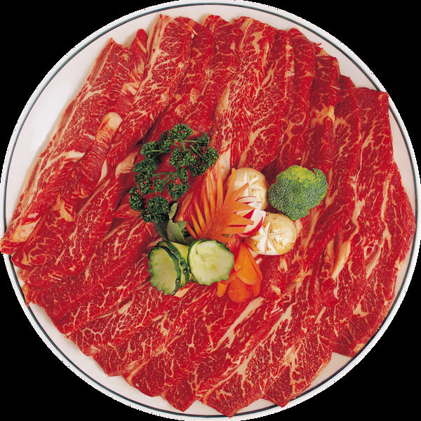 一盘红色肉片免抠png透明图层素材