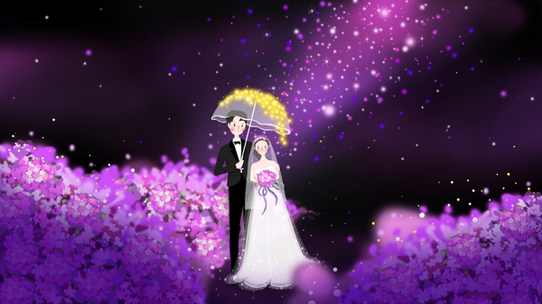 婚礼季婚礼场景插画