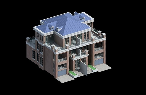 复式别墅3D模型设计