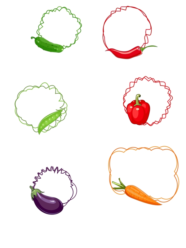 手绘装饰蔬菜边框